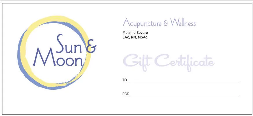 Gift Certificates Available! acupuncture gift certificate